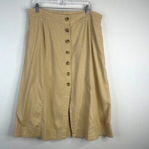 Universal Thread Midi Skirt Women XL Old Money Linen Blend Coastal Beachy Travel